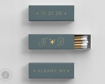 Foiled Wedding Lipstick Matchboxes #9 - Custom Wedding Matches, Matchbox, Wedding Match Favors, Match Boxes, Candle Matches, Bridal Favors