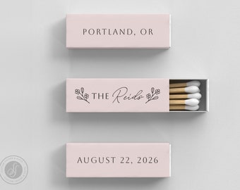 Foiled Wedding Lipstick Matchboxes #6 - Custom Wedding Matches, Matchbox, Wedding Match Favors, Match Boxes, Candle Matches, Bridal Favors