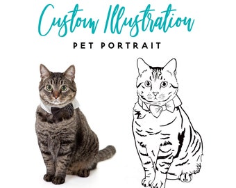 Custom Pet Portrait! Cat Portrait, Dog Portrait, Custom Pet Illustration