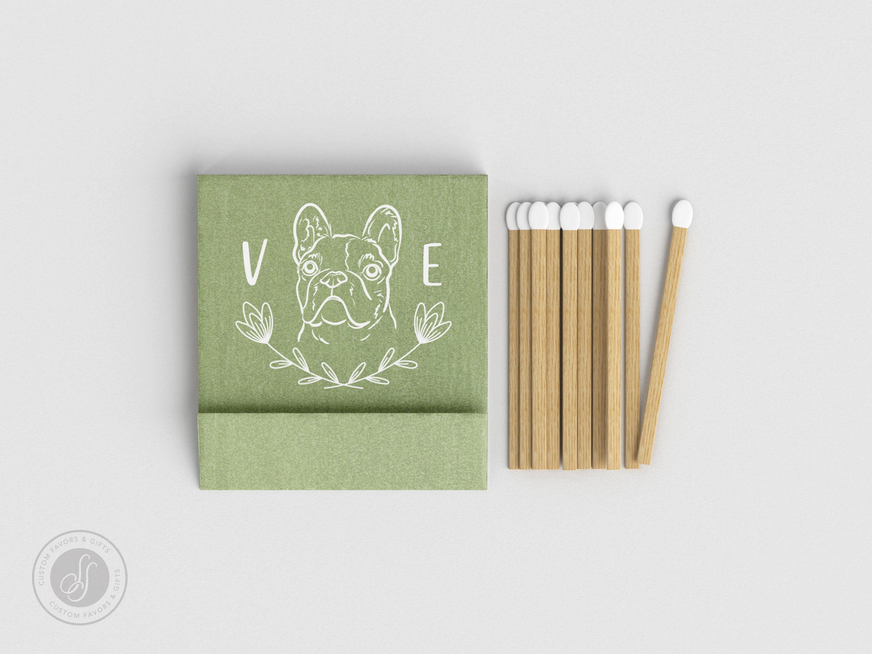Foiled Wedding Matchbooks #25 - Custom Pet Illustration Wedding