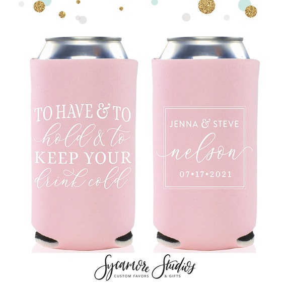 Cheers to the Mr and Mrs Wedding Can Cooler 174R Custom Wedding Favors,  Beverage Insulators, Beer Huggers, Wedding Favor, Beer Holder 