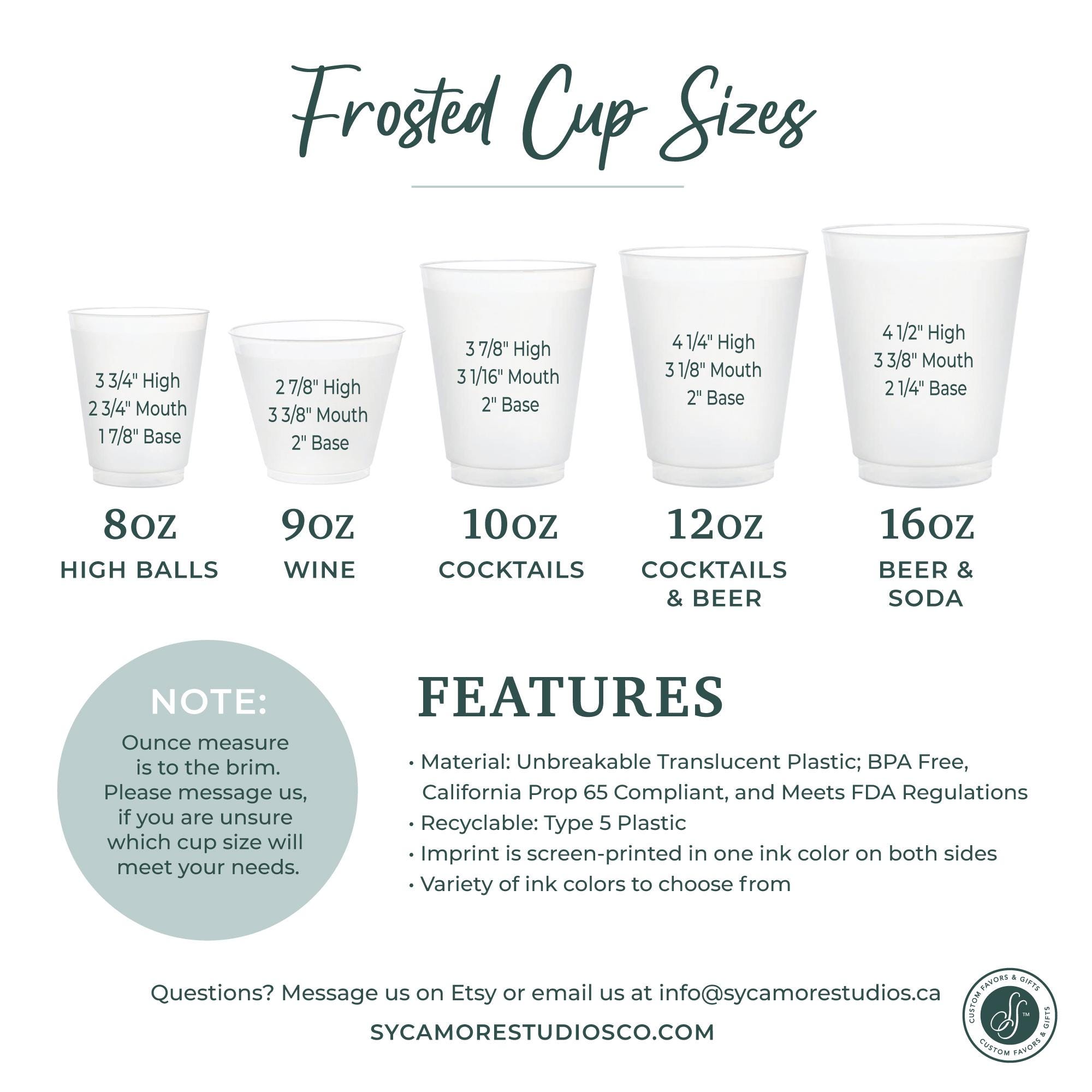 Custom 8oz Frosted Unbreakable Plastic Cup - Your Custom Design - Bridal  Wedding Favors, Wedding Cups, Party Cups, Beer Cups, Wedding Favor - Etsy