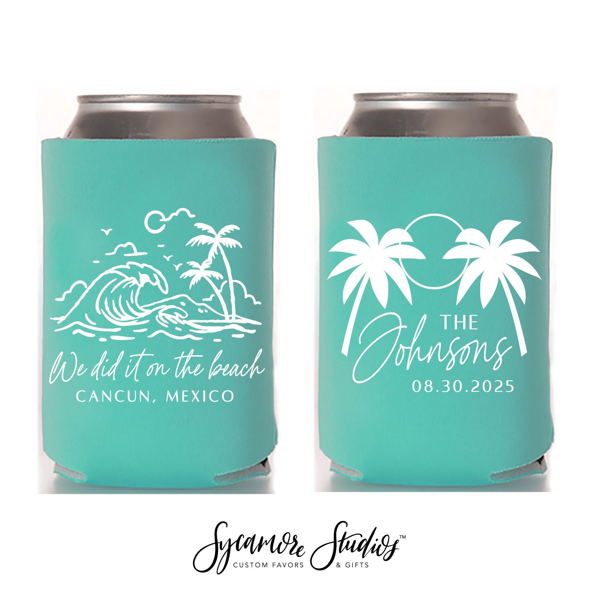 Laser Engraved Yeti Slim Can Colster - Sun, Sand, & a Drink In My Hand