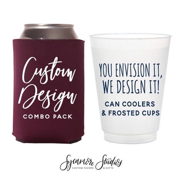 Custom Slim 12oz Wedding Can Cooler - Your Custom Design