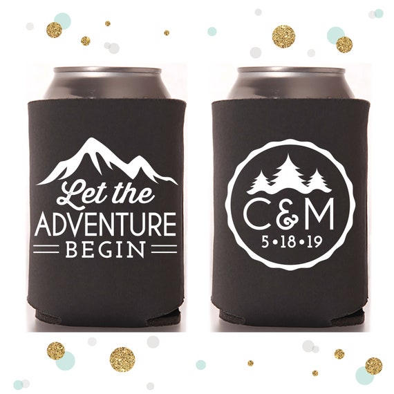 Cheers to the Mr and Mrs Wedding Can Cooler 174R Custom Wedding Favors,  Beverage Insulators, Beer Huggers, Wedding Favor, Beer Holder 