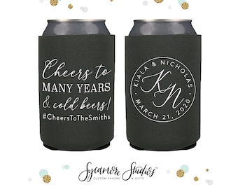 Porta lattine in neoprene per matrimonio n. 138N - Cheers to Many Years - Personalizzato - Bomboniere per matrimonio, Porta lattine, Bomboniere per matrimonio, Porta birra, Bomboniere per feste