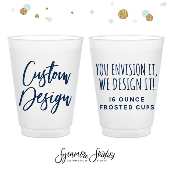 Fancy Plastic Party Cups, 16 oz Frosted Cups