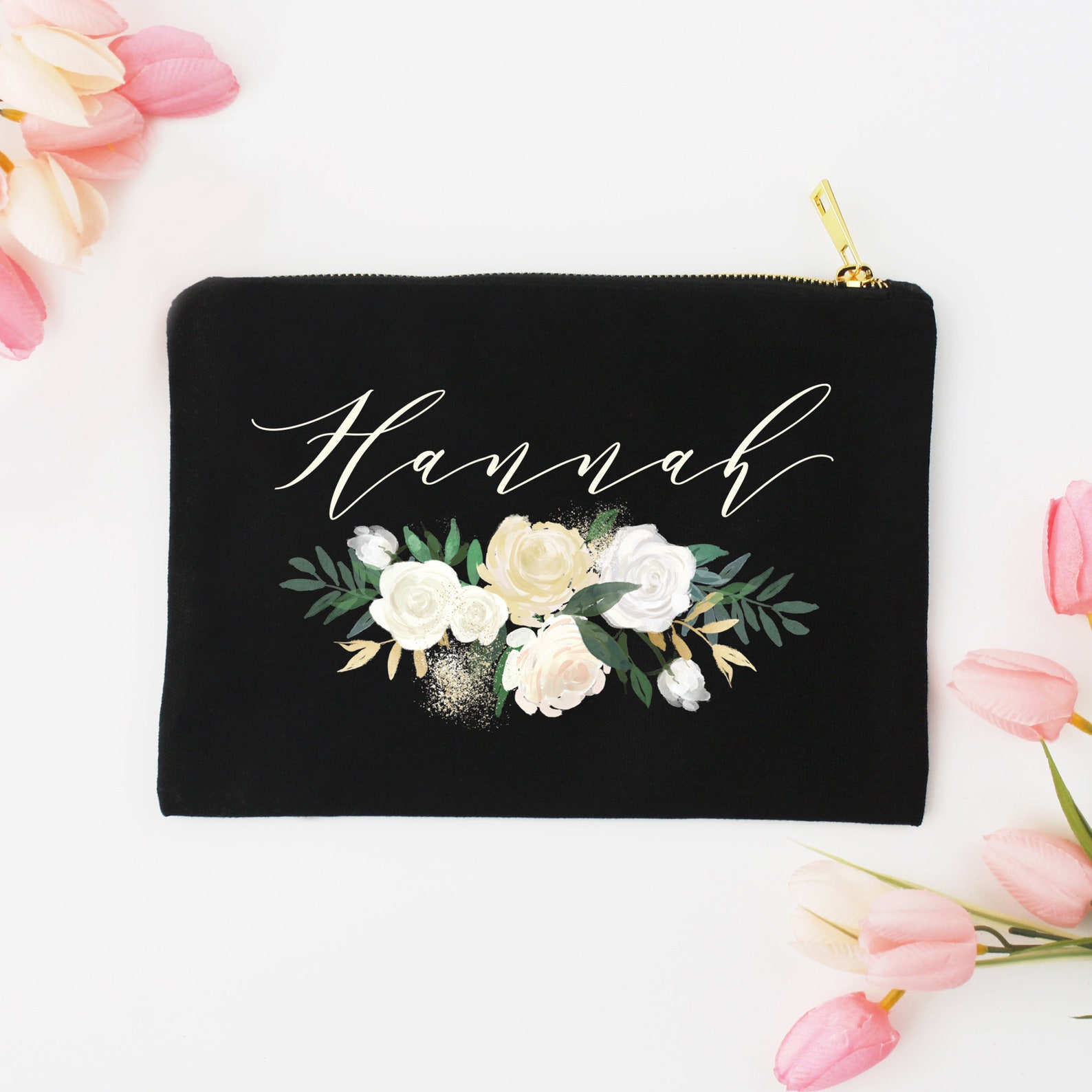 Bridesmaid Makeup Bag 10 Personalized Cosmetic Bag Floral Etsy UK