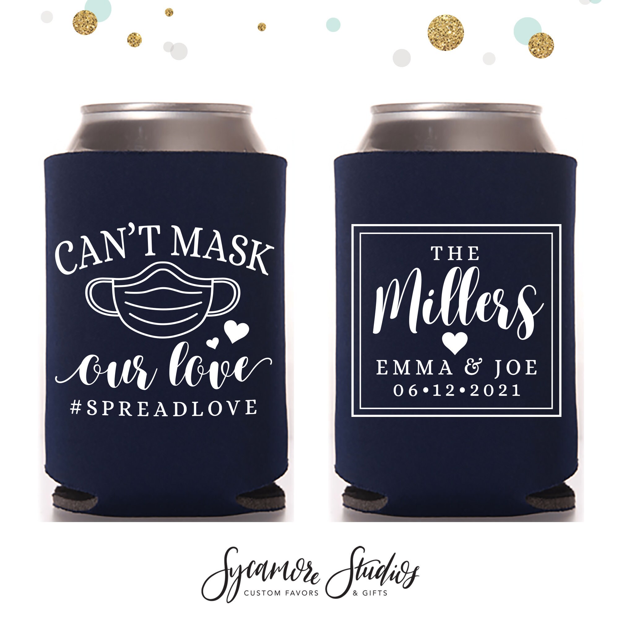 Wedding Favor Beer Holder Wedding Favors Insulated Beer Huggers Quarantine Partners For Life Custom Wedding Can Cooler #154R