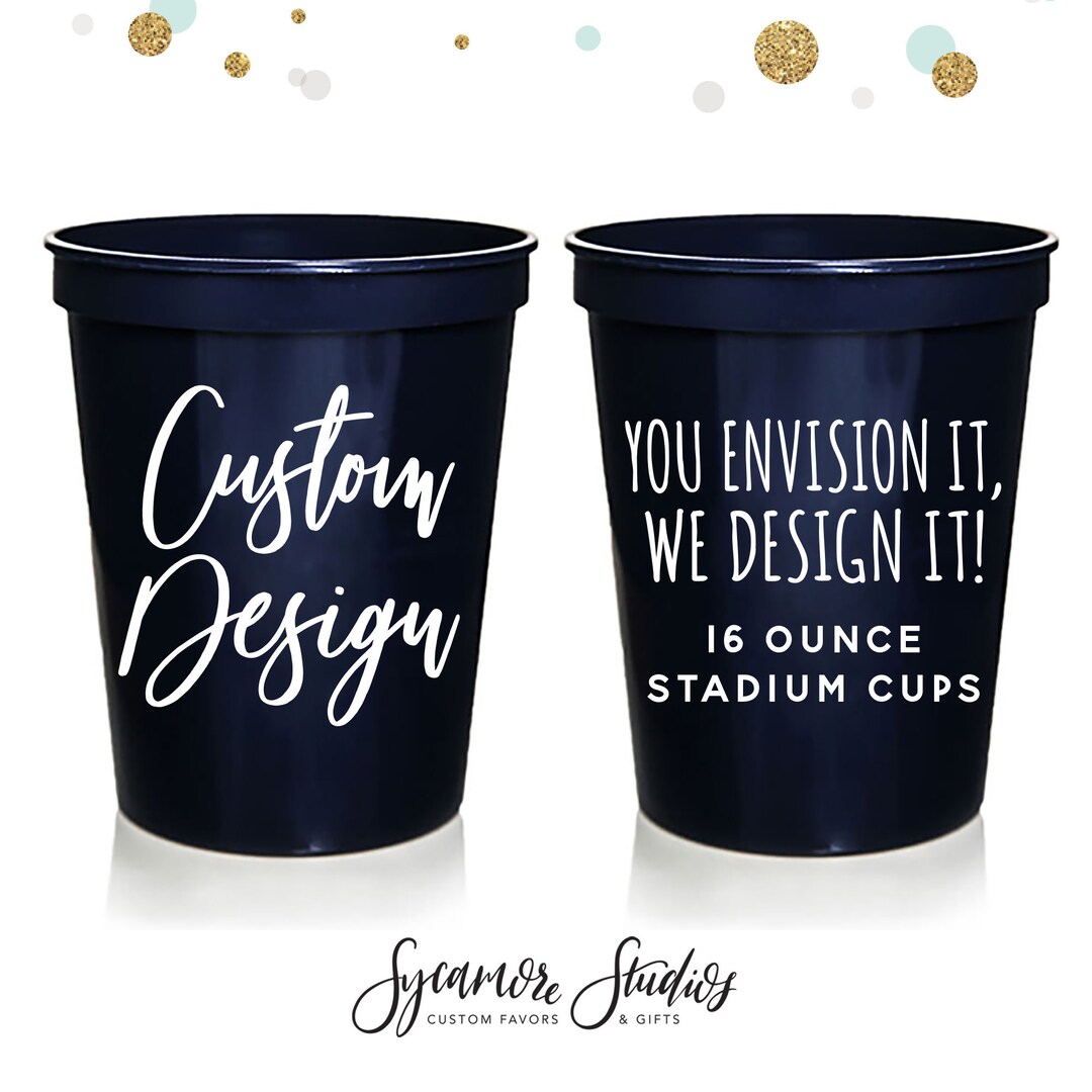 Custom 16oz Wedding Stadium Cups Your Custom Design Bridal Wedding