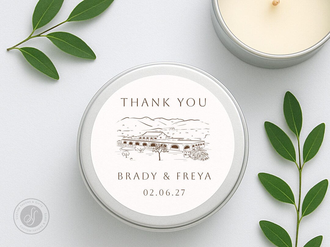 Personalized Candle Labels for Wedding Favors – Custom 2” Round Candle ...