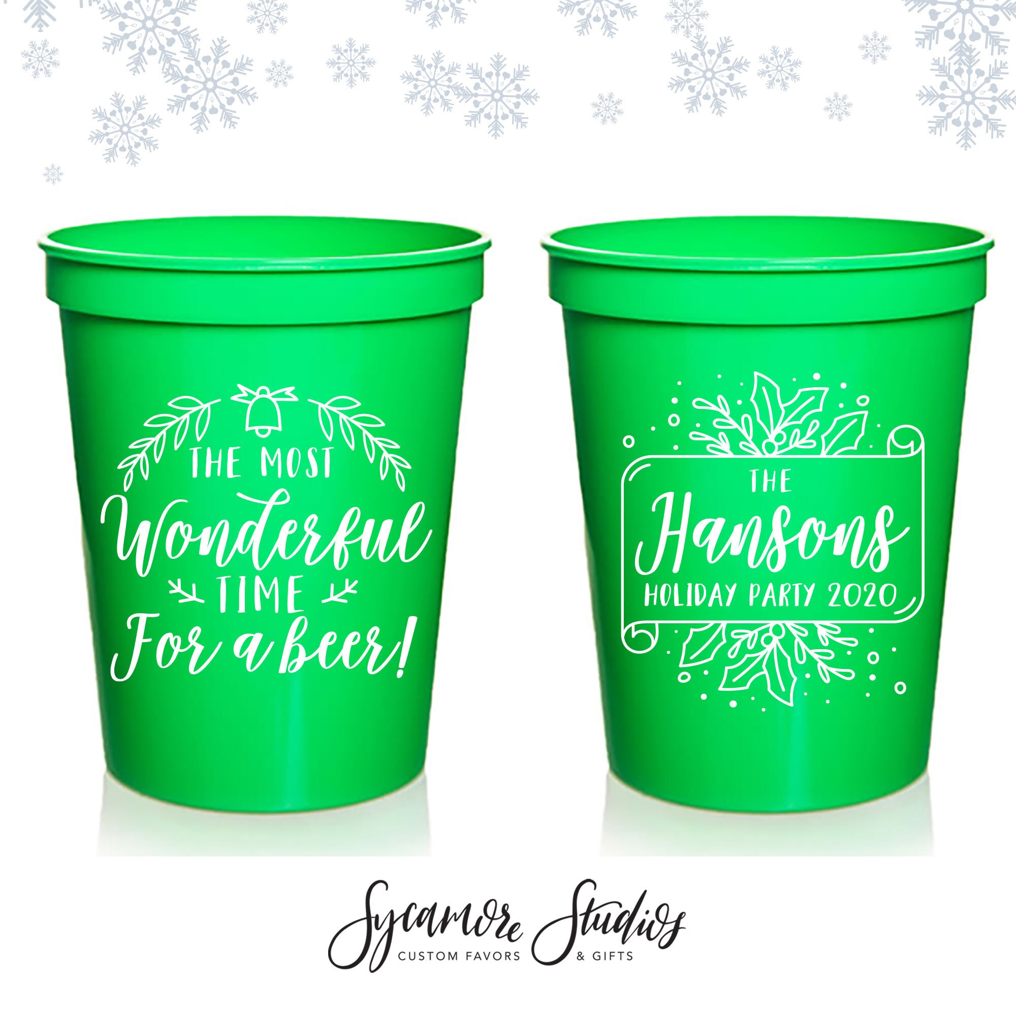 Holiday Stadium Cups 17 Wonderful Time For A Beer Custom Etsy