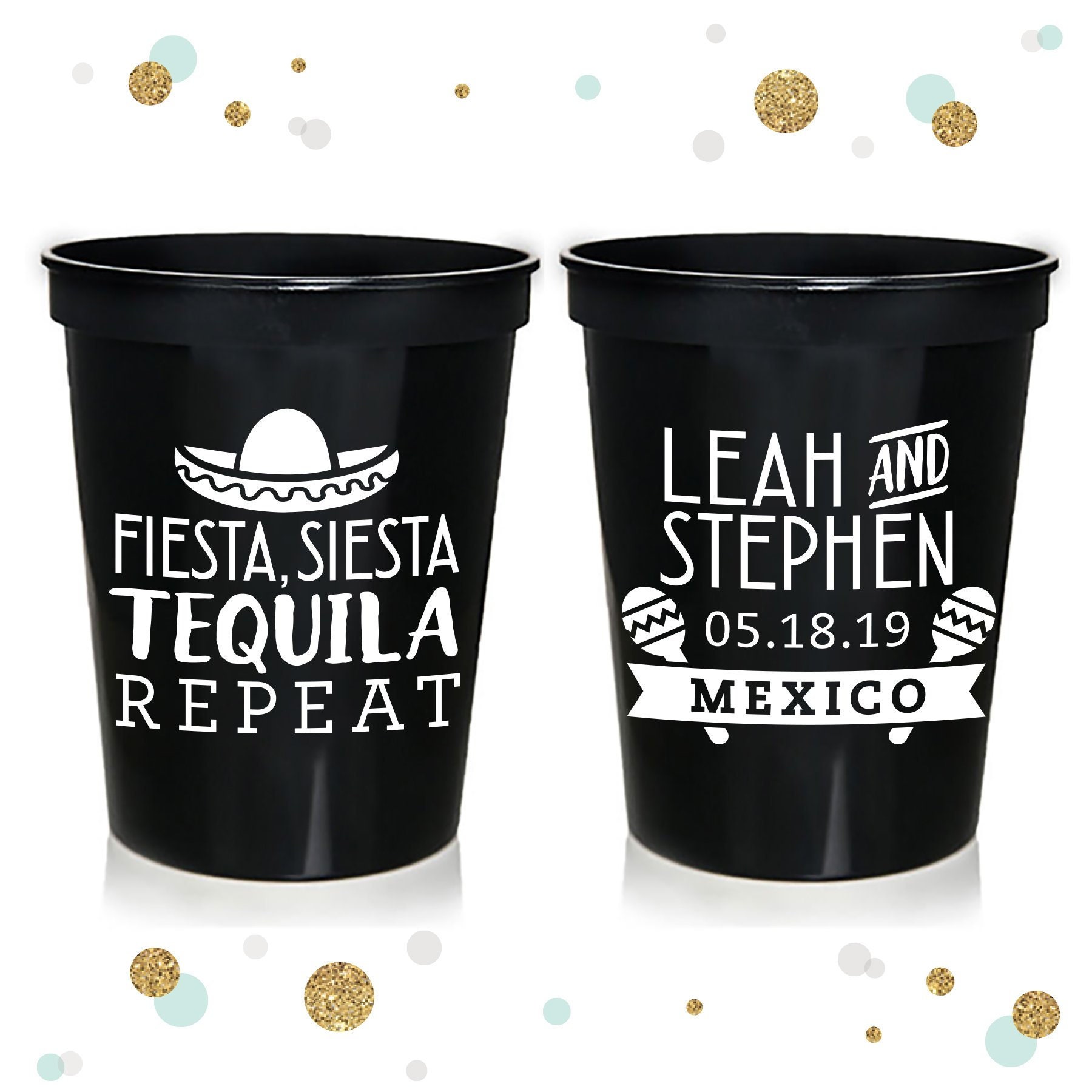 Mexican Wedding Fiesta Siesta Tequila Repeat Yellow Mood Cups Mexico Party Mexico Wedding Favor Mood Cups 469
