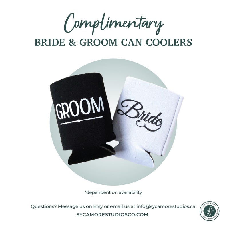 I'll Drink to That - Wedding Can Cooler #151R - Wedding Favor, Wedding Favor, Wedding Gifts For Guests, Monogram, Custom Wedding Gift, Bride image 9