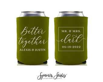 Mejor Juntos - Enfriador de Latas para Bodas n.° 186R - Personalizado - Recuerdos de Boda, Aislantes para Bebidas, Recuerdos de Boda, Porta Cervezas, Porta Latas para Bodas