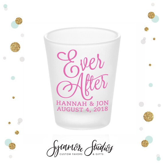 Ever After Frosted Shot Glass 49F Wedding Favors Bridal Etsy
