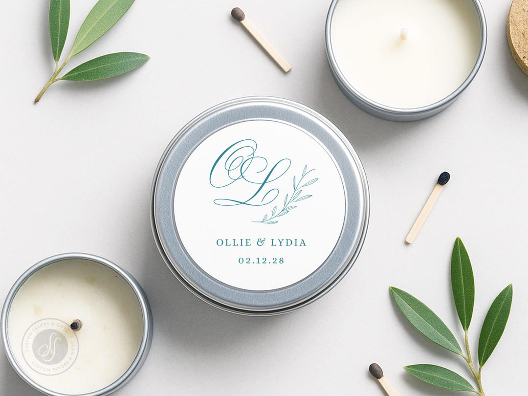 Personalized Candle Labels for Wedding Favors – Custom 2” Round Candle ...