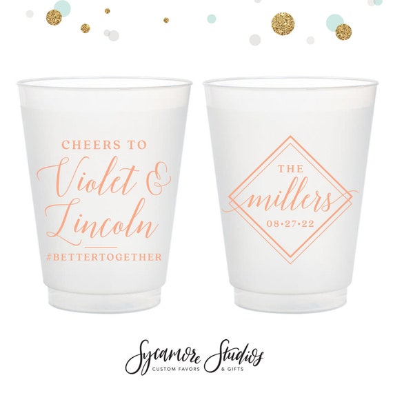 Cheers to 8oz or 10oz Frosted Unbreakable Plastic Cup 194 