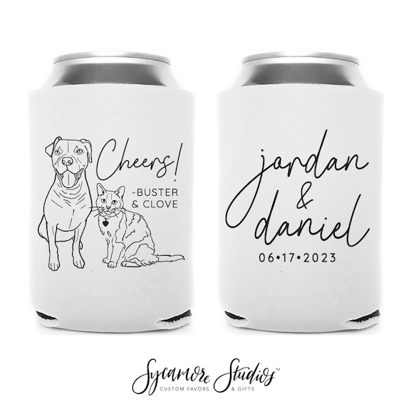 Cheers to the Mr and Mrs Tall Boy 16oz Wedding Can Cooler 140T Custom  Bridal Wedding Favors, Wedding Favors, Tall Can, Wedding Favor 