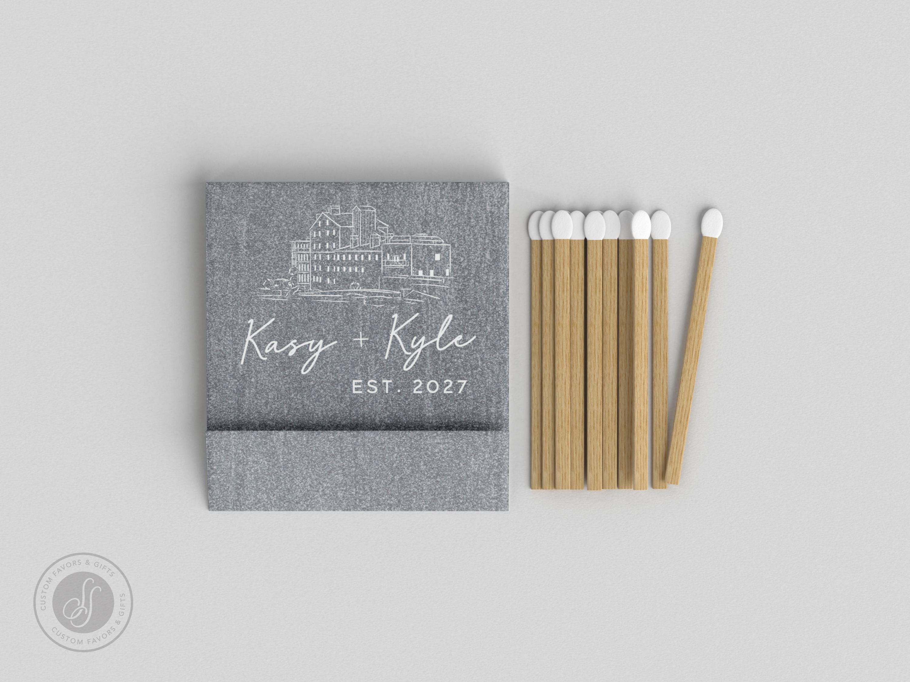 Foiled Wedding Matchbooks #35 - Custom Venue Wedding Matches, Match Book, Wedding Match Favors, Match Books, Candle Matches, Party Matches