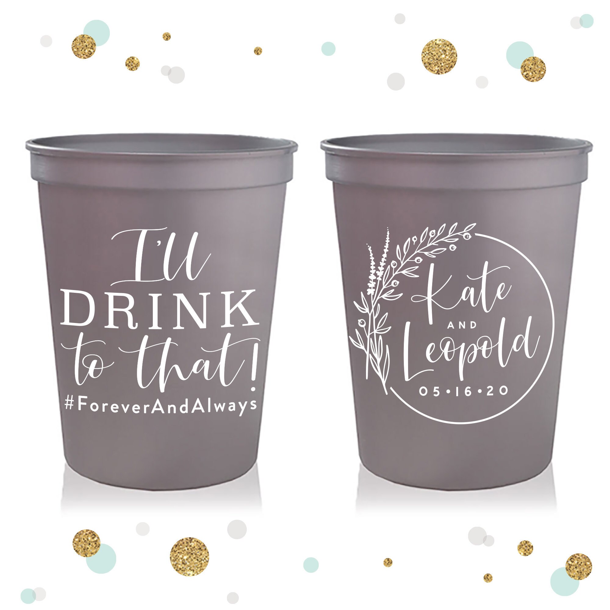 Cheers Foam Wedding Cups — When it Rains Paper Co.  Colorful and fun paper  goods, office supplies, and personalized gifts.