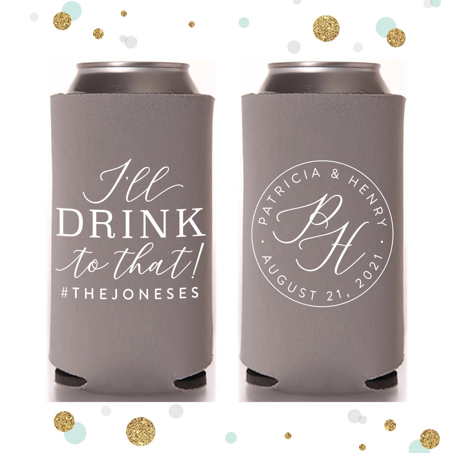 Raffreddatori Per Lattine Personalizzabili Con Testo E Logo, Maniche Isotermiche In Neoprene 3 Mm, Adatte Per Lattine 340 Ml, Confezione Sfusa Per Matrimoni E Feste