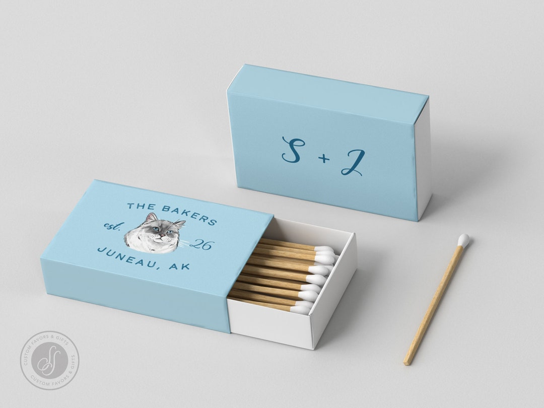 Wedding Matchboxes Full-color #1 - Custom Pet Illustration, Matchbox ...