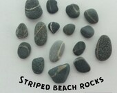 Collection of 14 banded or striped Lake Michigan beach rocks Wishing stones