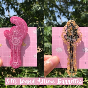 Wand Anime Barrettes, Kawaii Anime Barrettes, Cute Hair Clips, Anime Hair Clips