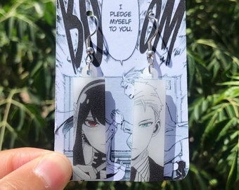 Assassin & Spy Split Anime Earrings, Subtle Anime Jewelry Accessories Earrings - READ DESCRIPTION