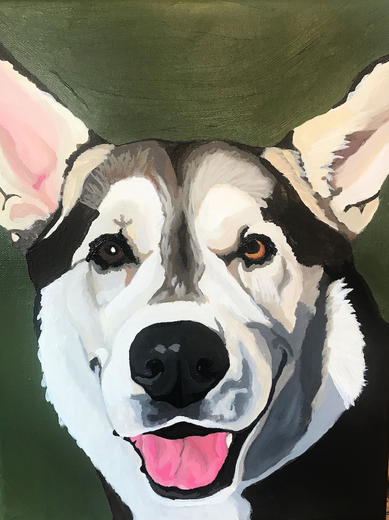 Dog Painting Custom, Pet Portrait, Pet Painting, Custom Pet Portrait, Pet Owner Gift, From Photograph, Pet Lover Gift, Memorial Pet Portrait image 3