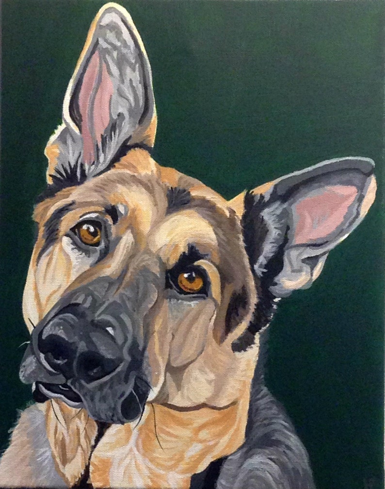 Dog Painting Custom, Pet Portrait, Pet Painting, Custom Pet Portrait, Pet Owner Gift, From Photograph, Pet Lover Gift, Memorial Pet Portrait image 1