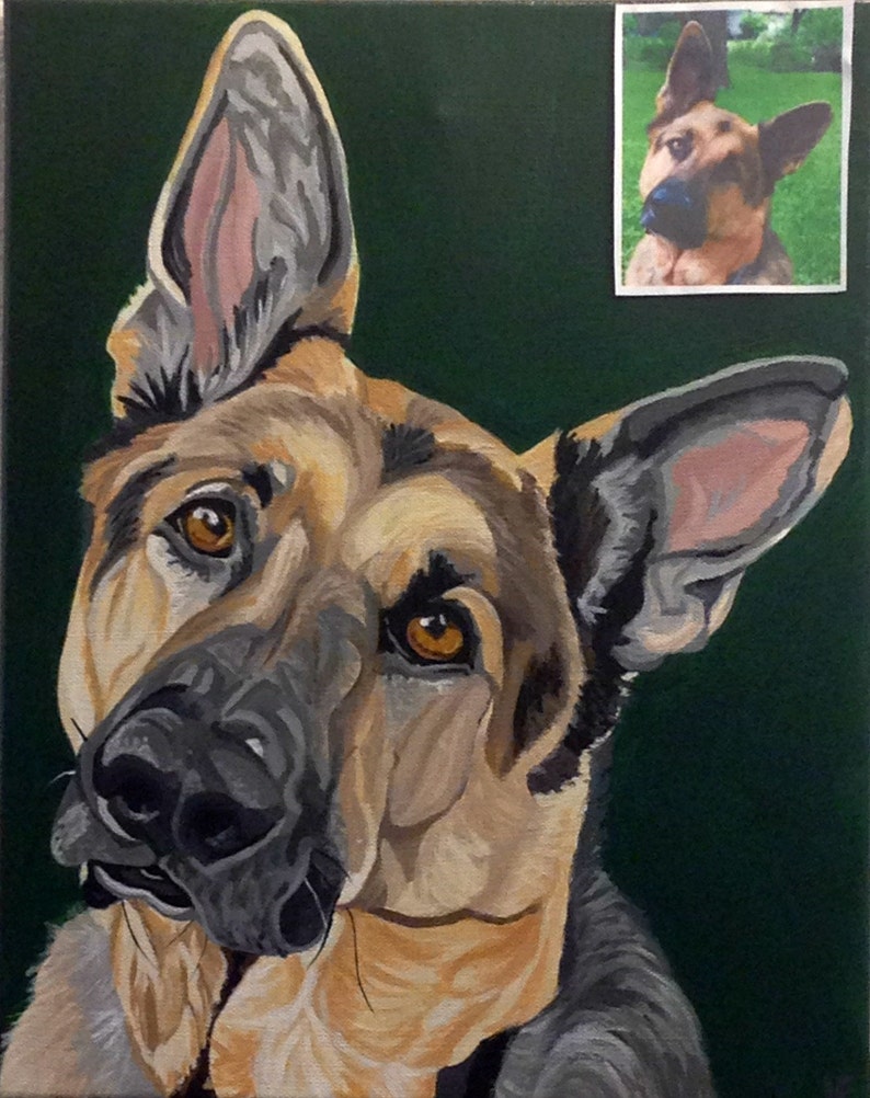 Dog Painting Custom, Pet Portrait, Pet Painting, Custom Pet Portrait, Pet Owner Gift, From Photograph, Pet Lover Gift, Memorial Pet Portrait image 2