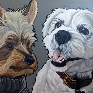 Custom Pet Portrait, Pet Portrait, Multiple Pet Portrait, Dog Portrait, 3 Pets, Pet Painting, From Photograph, Pet Gift, Memorial Portrait image 9