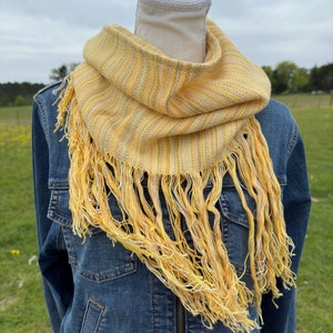 Cachecol tecido à mão &quot;Sunny Days&quot; algodão bambu SPARKLE amarelo