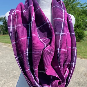 Infinity Scarf &quot;Gone Purple&quot; cotton hand dyed handwoven