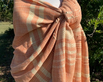 "Ring sling 'Dreamsicle" 311cm Pima Baumwolle Tussah Seide Intarsien Handgewebtes 'Dreamsicle' Baby ' sling ).