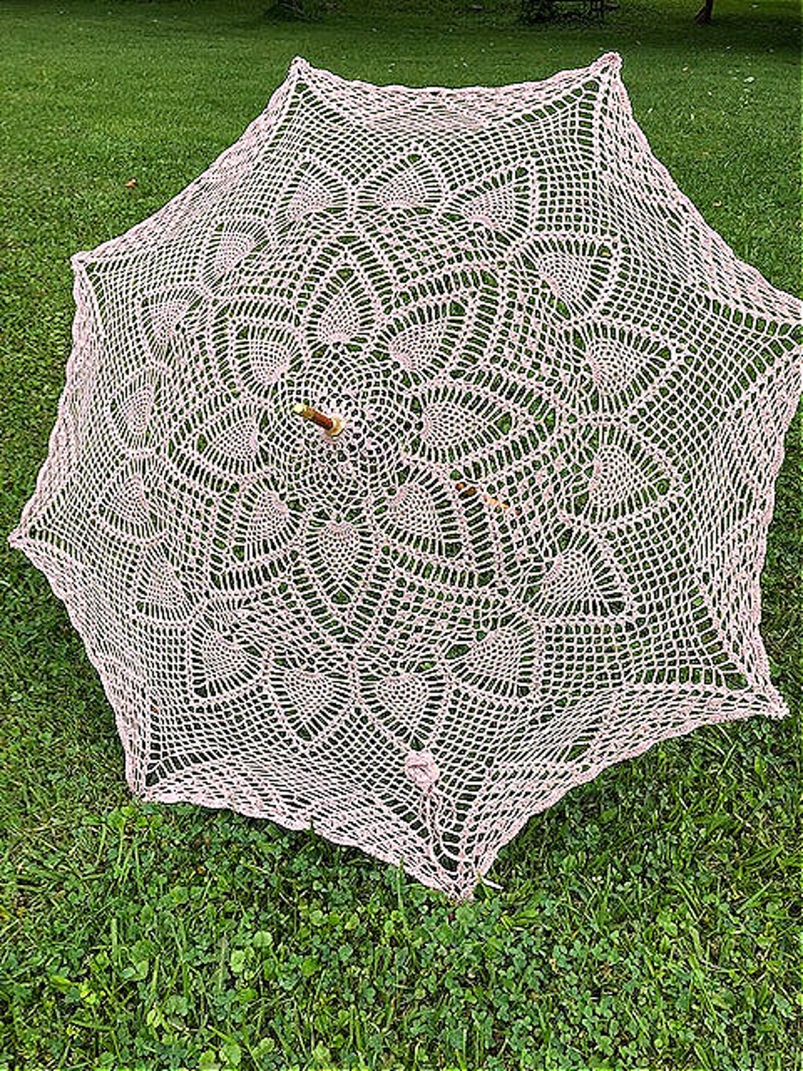 Rose crocheted parasol Dusty Rose Wedding parasol RoseGold Etsy
