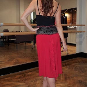 Tango dress, Dance dress, Salsa dress, Red dress, Frill dress - TIZIANA