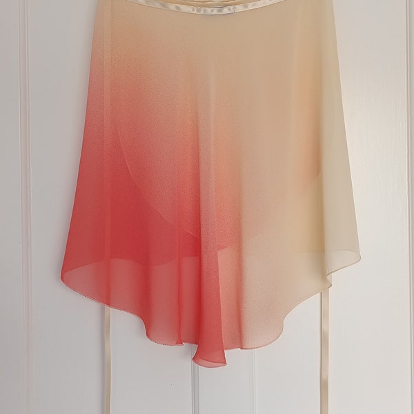 Ballet wrap skirt, dance skirt, chiffon skirt, rehearsal skirt: Tangerine Ombre