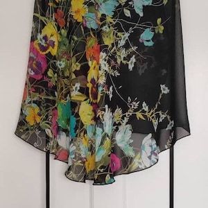 Ballet skirt, Wrap skirt, Dance skirt, Chiffon skirt, Rehearsal skirt: Flower burst