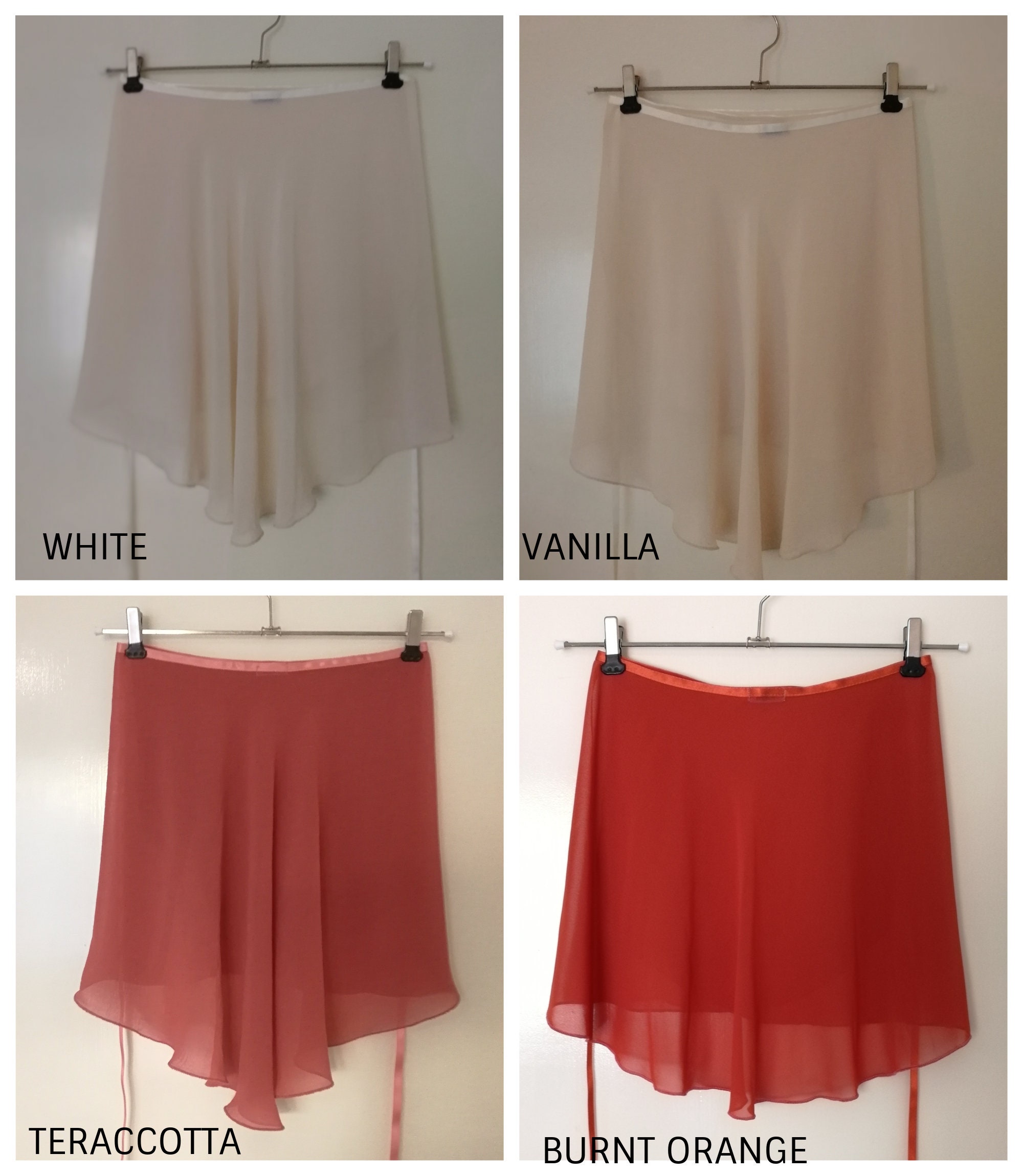 Image of Ballet Wrap Skirt, Rehearsal Chiffon Skirt - Pale/Earth Tones