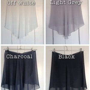 Ballet Skirts, Wrap skirt, Chiffon skirt, Rehearsal skirt : MONOCHROMES image 1