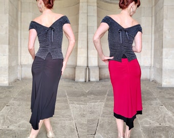 タンゴスカート アルゼンチンタンゴスカート トランペットミディ