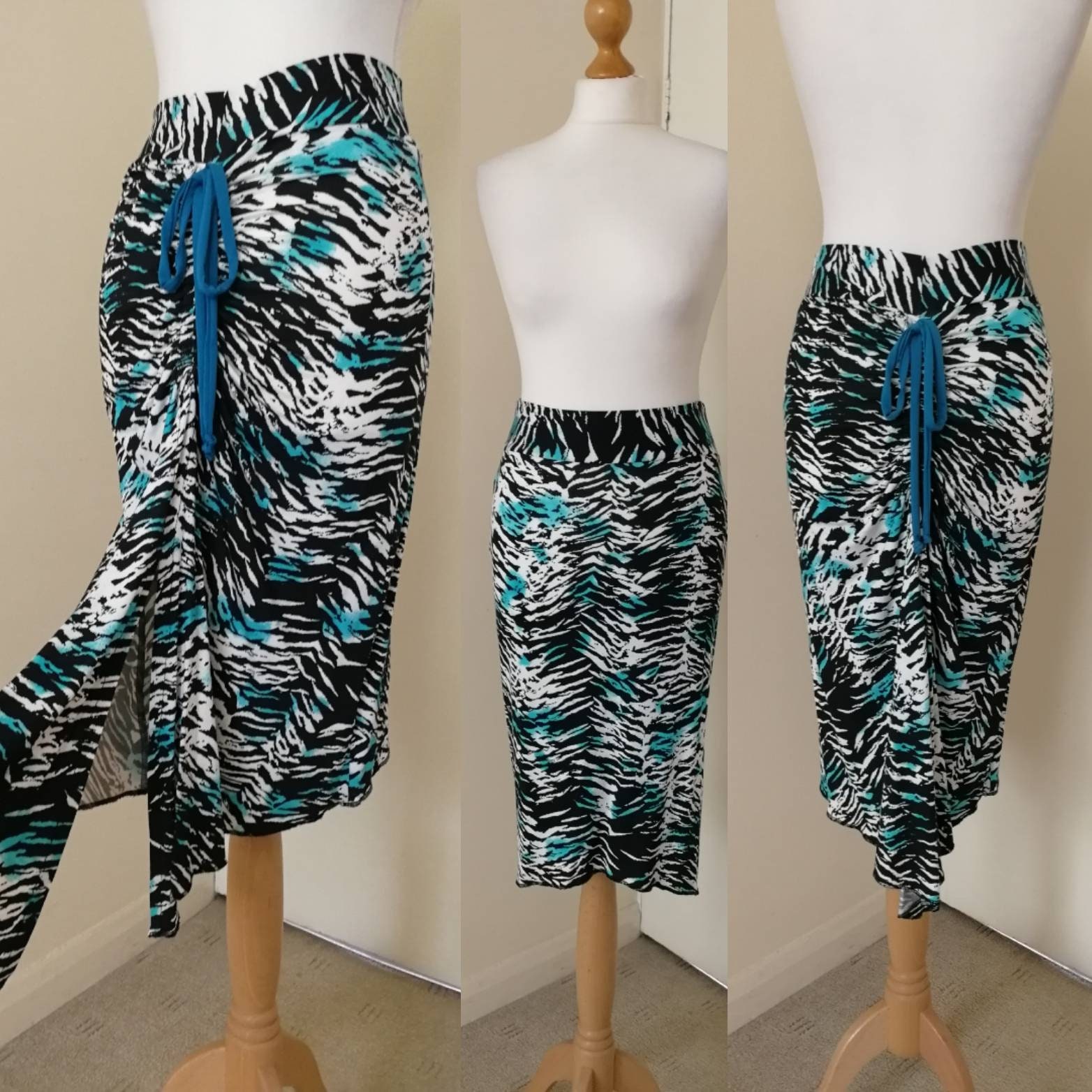 Image of Argentinian Tango Set - Milonga Skirt + One Shoulder Top. Jersey Skirt, Tail Skirt