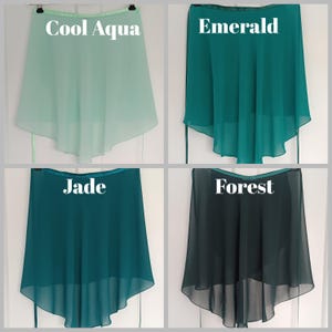 Ballet skirt, Wrap Skirt, Chiffon skirt, Ballet, Rehearsal skirt  - Green Collection