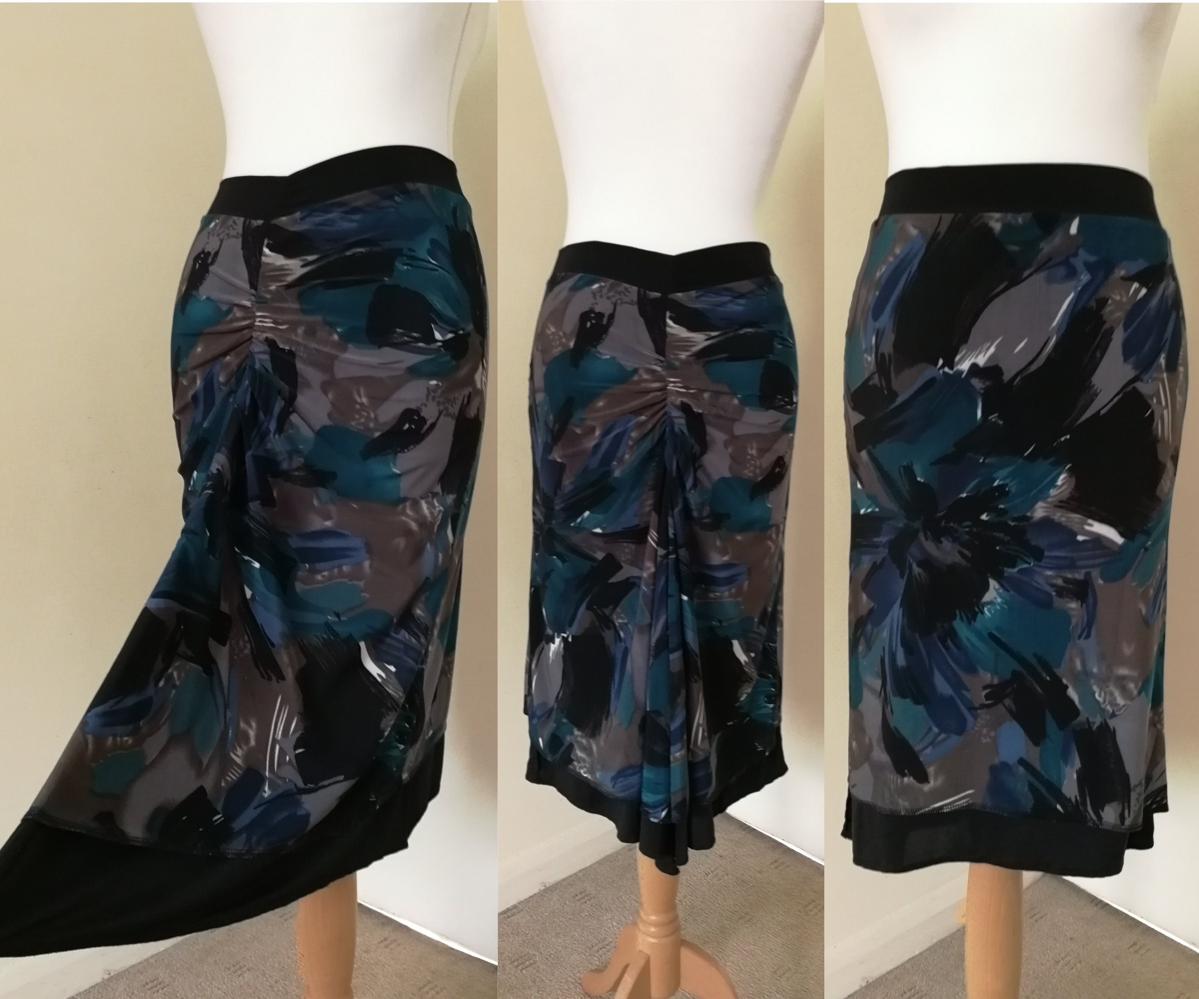 Tango Skirt Reversible Skirt dance Skirt Black Skirt | Etsy UK