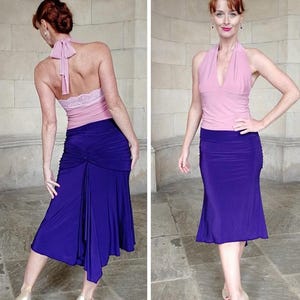Tango skirt, Tango Clothes, Jersey skirt, Dance skirt - CARMEN