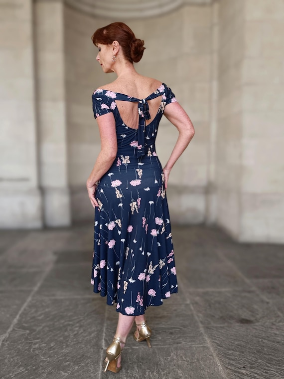 dress for dance new jersey Tango Dress, Ballroom Dress, Dance Dress, Jersey Dress, Floaty Dress, Fit &  Flair Dress - Florinda Flair