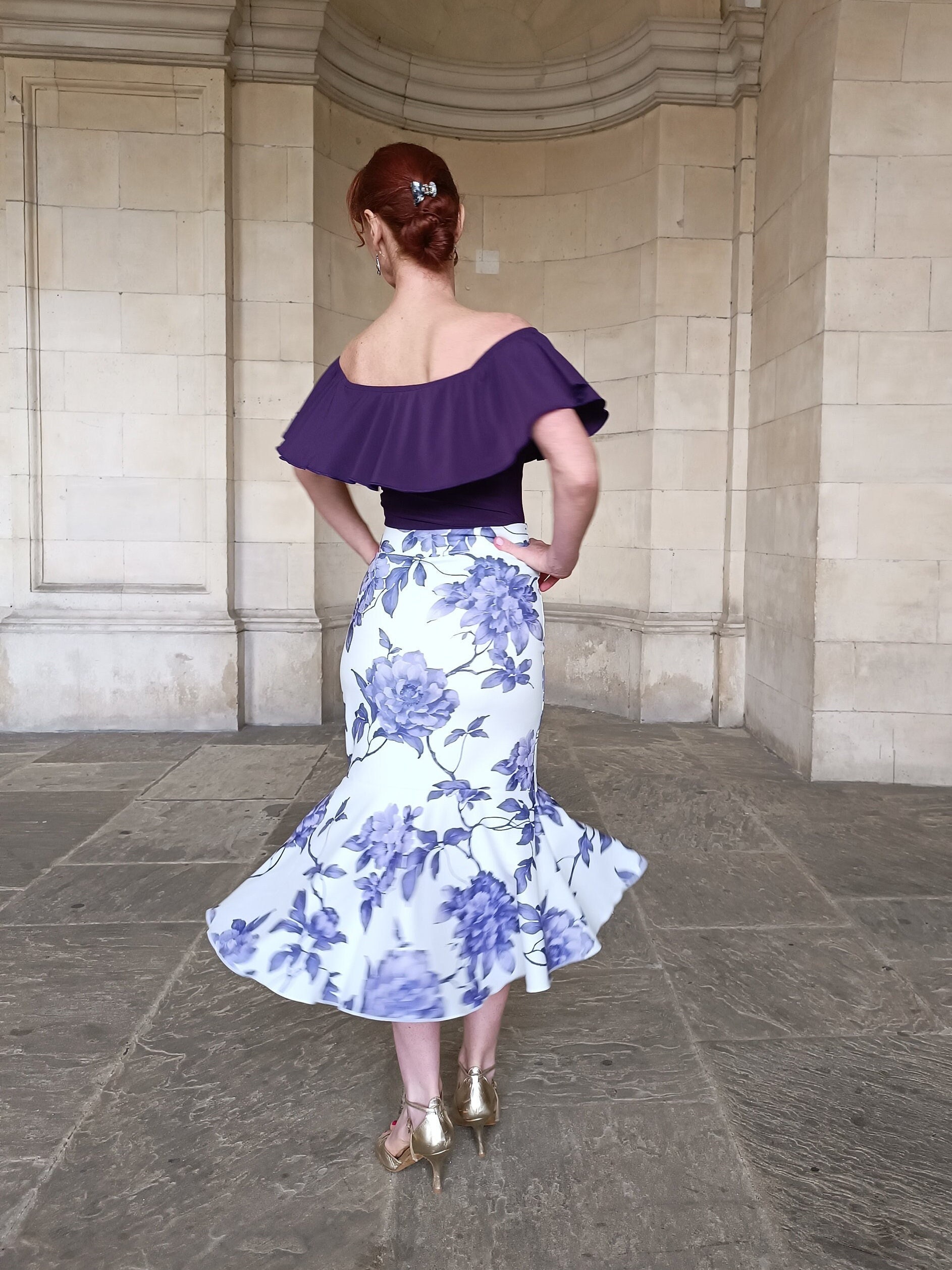 MEDI TROMPE L'OEIL RUFFLE SLIT SKIRT Ezcosplay Women High